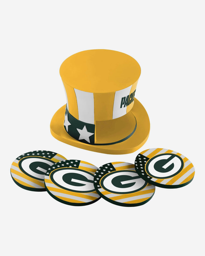 Green Bay Packers Americana Resin Coaster Set FOCO - FOCO.com