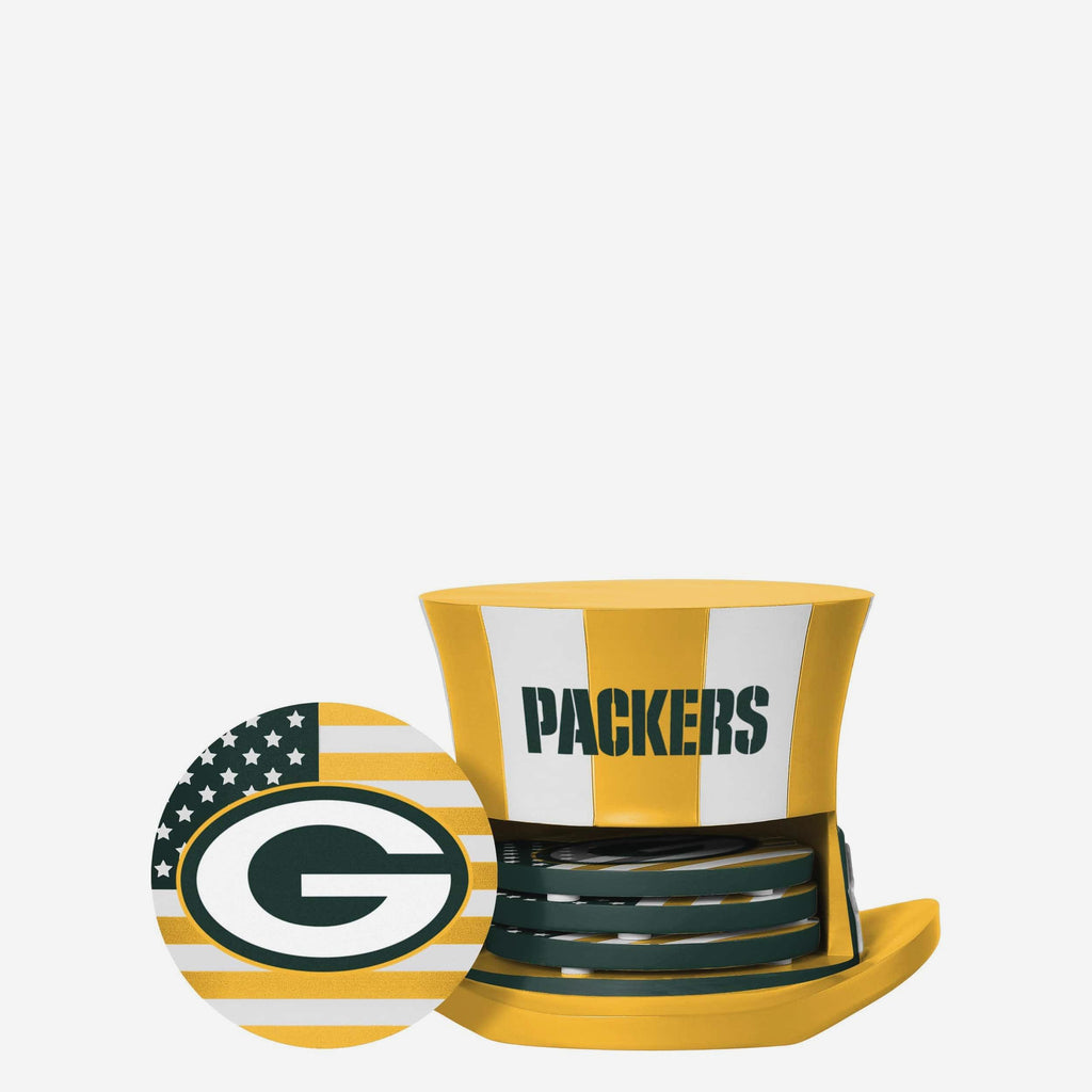 Green Bay Packers Americana Resin Coaster Set FOCO - FOCO.com