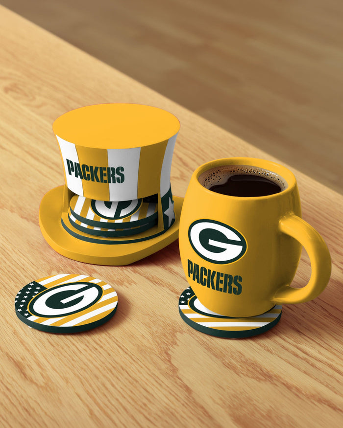 Green Bay Packers Americana Resin Coaster Set FOCO - FOCO.com