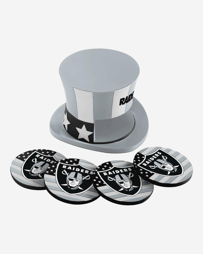 Las Vegas Raiders Americana Resin Coaster Set FOCO - FOCO.com