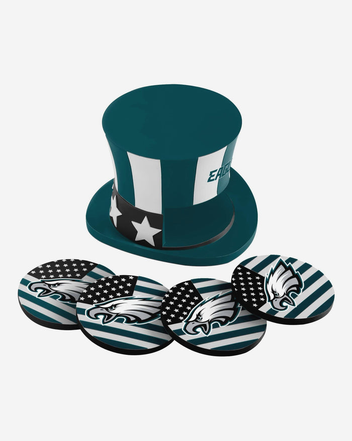 Philadelphia Eagles Americana Resin Coaster Set FOCO - FOCO.com