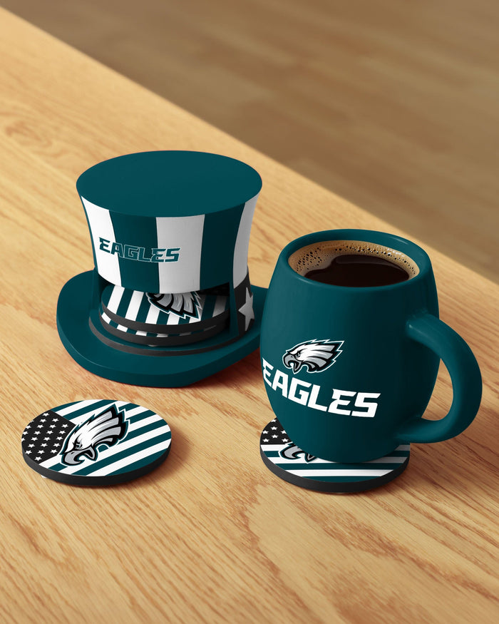 Philadelphia Eagles Americana Resin Coaster Set FOCO - FOCO.com