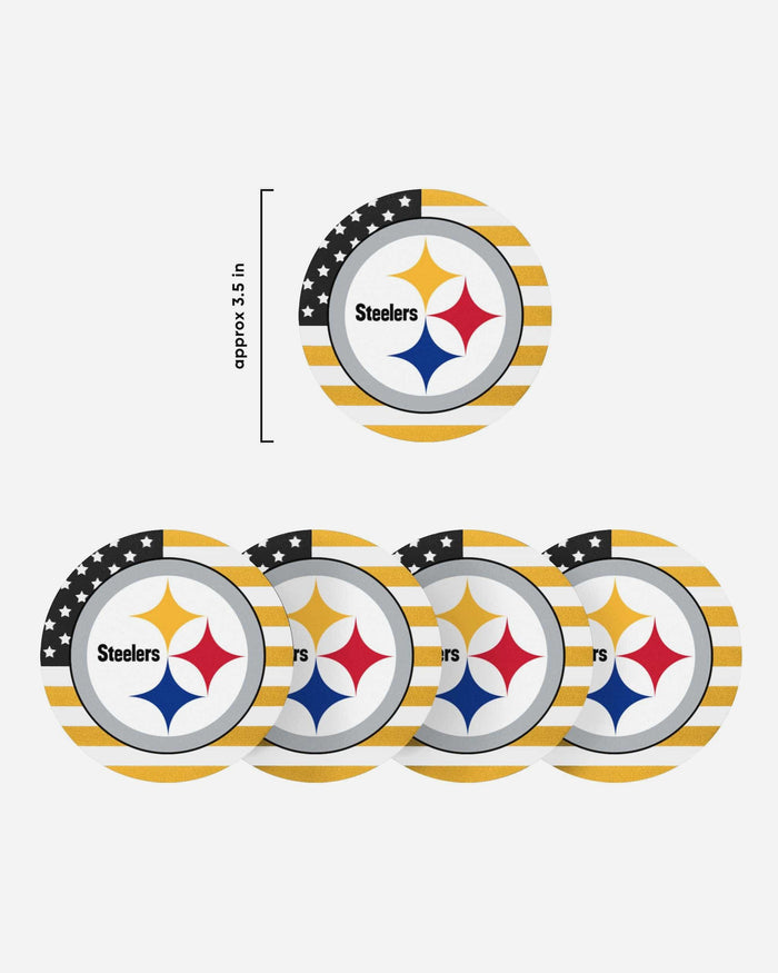 Pittsburgh Steelers Americana Resin Coaster Set FOCO - FOCO.com