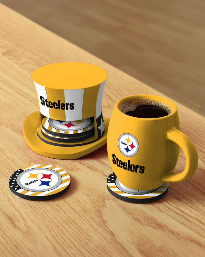 Pittsburgh Steelers Americana Resin Coaster Set FOCO - FOCO.com