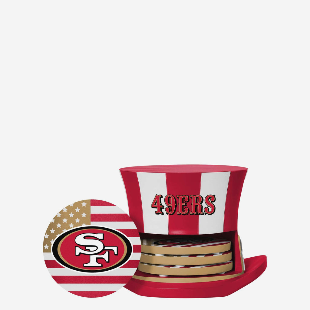 San Francisco 49ers Americana Resin Coaster Set FOCO - FOCO.com