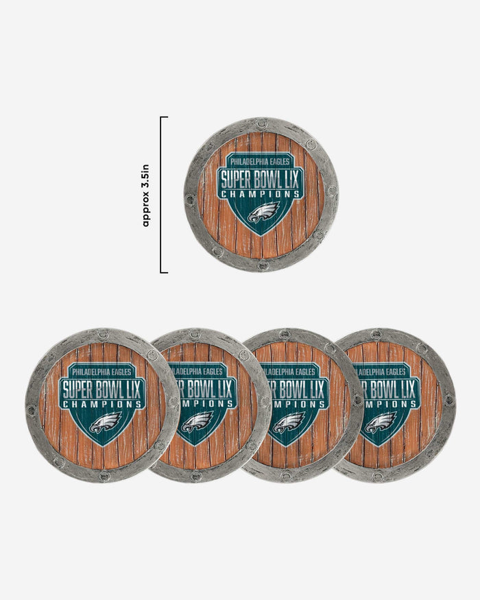 Philadelphia Eagles Super Bowl LIX Champions 5 Pack Barrel Coaster Set FOCO - FOCO.com