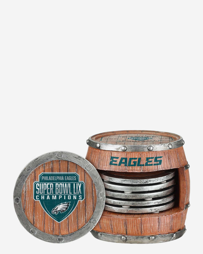 Philadelphia Eagles Super Bowl LIX Champions 5 Pack Barrel Coaster Set FOCO - FOCO.com