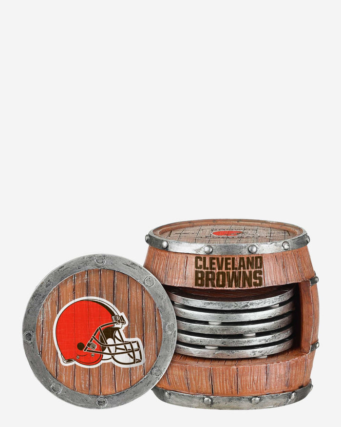 Cleveland Browns 5 Pack Barrel Coaster Set FOCO - FOCO.com