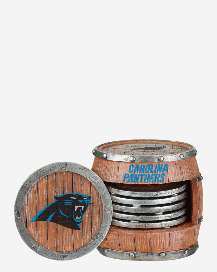 Carolina Panthers 5 Pack Barrel Coaster Set FOCO - FOCO.com