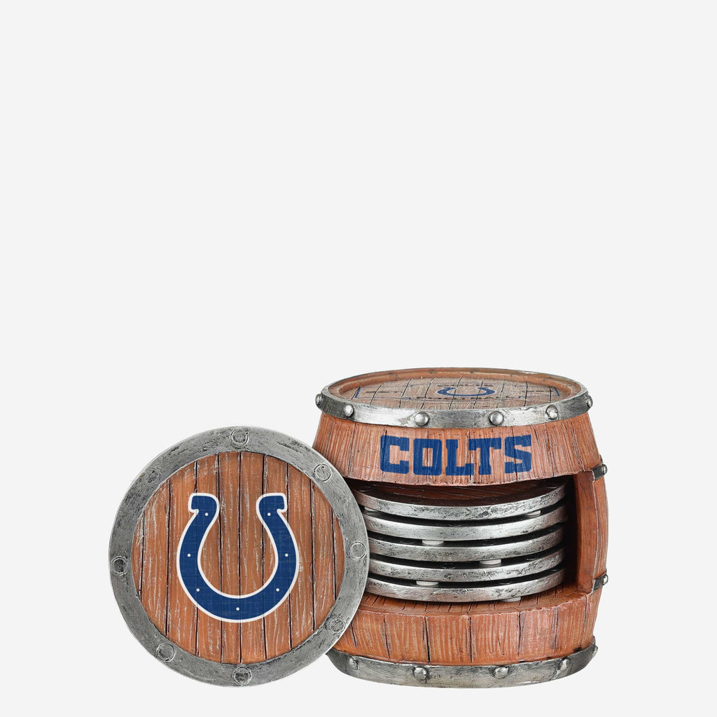 Indianapolis Colts 5 Pack Barrel Coaster Set FOCO - FOCO.com