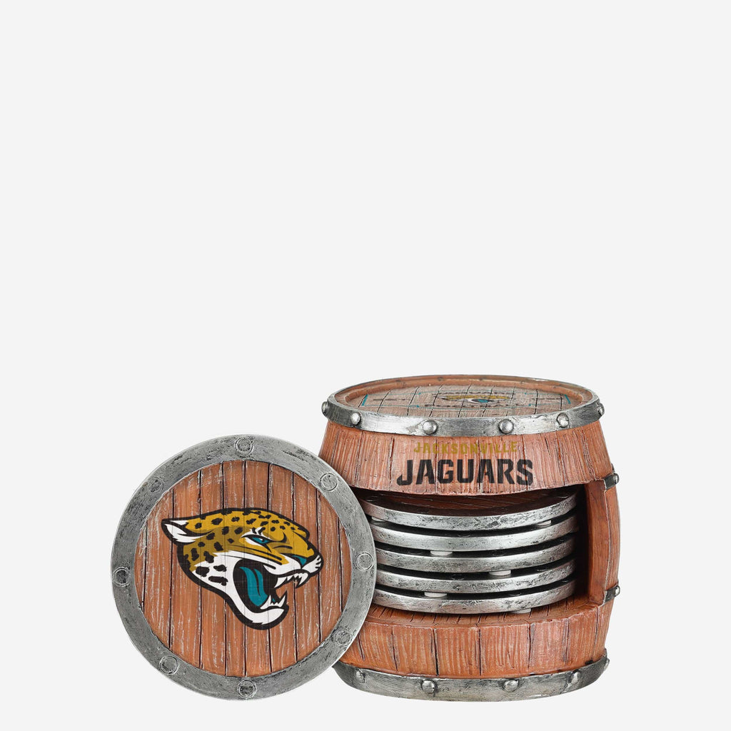 Jacksonville Jaguars 5 Pack Barrel Coaster Set FOCO - FOCO.com