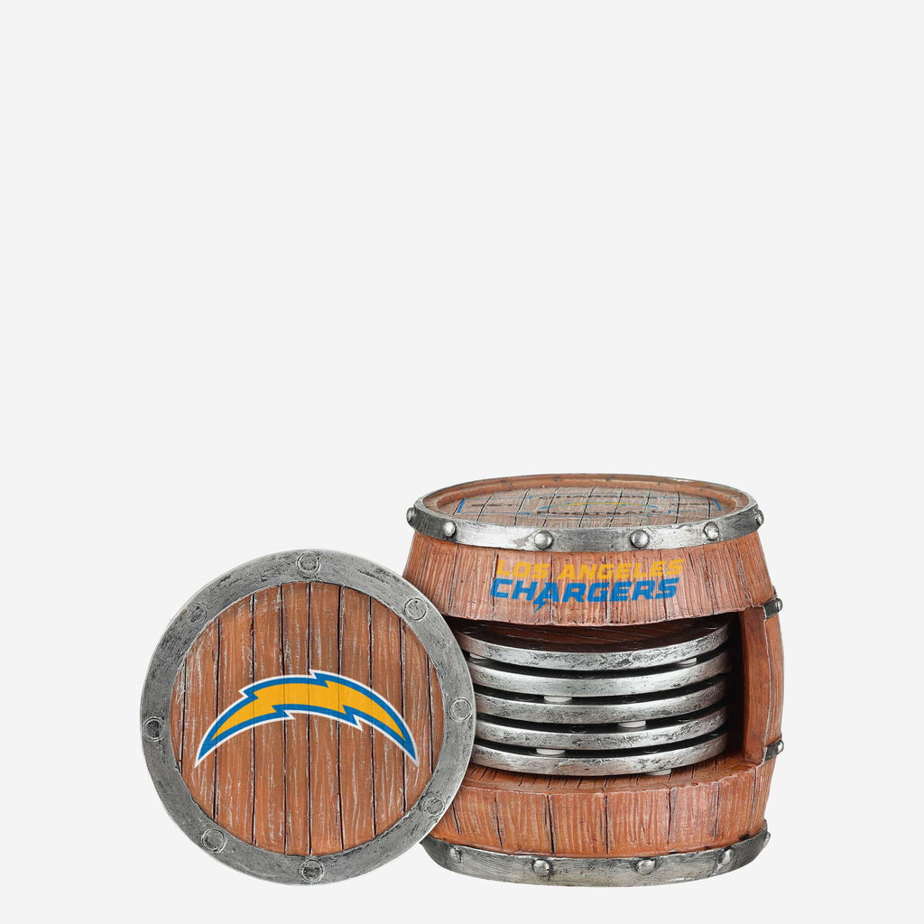 Los Angeles Chargers 5 Pack Barrel Coaster Set FOCO - FOCO.com