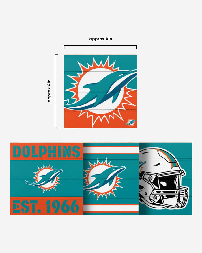 Miami Dolphins 4 Pack Pallet Coaster Set FOCO - FOCO.com