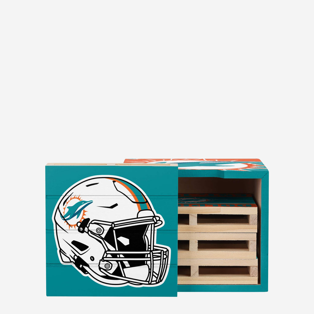 Miami Dolphins 4 Pack Pallet Coaster Set FOCO - FOCO.com