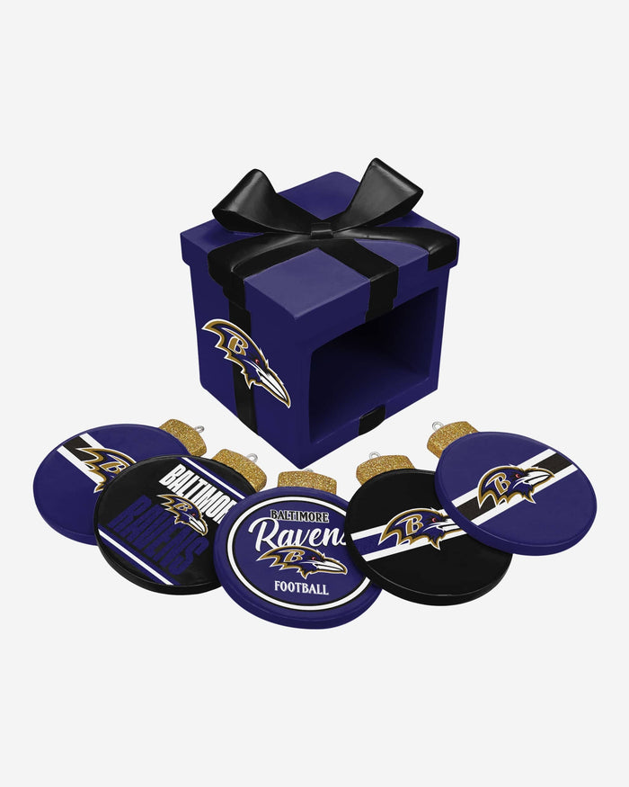 Baltimore Ravens Holiday 5 Pack Coaster Set FOCO - FOCO.com