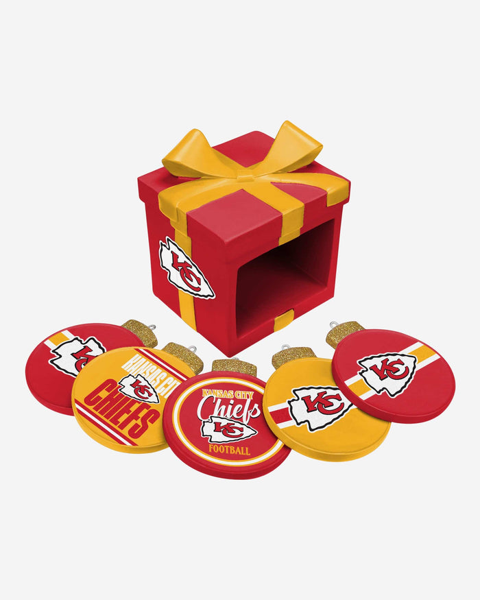 Kansas City Chiefs Holiday 5 Pack Coaster Set FOCO - FOCO.com