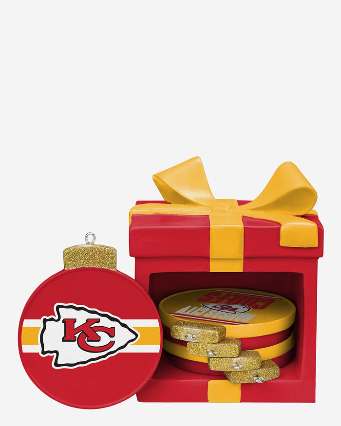 Kansas City Chiefs Holiday 5 Pack Coaster Set FOCO - FOCO.com