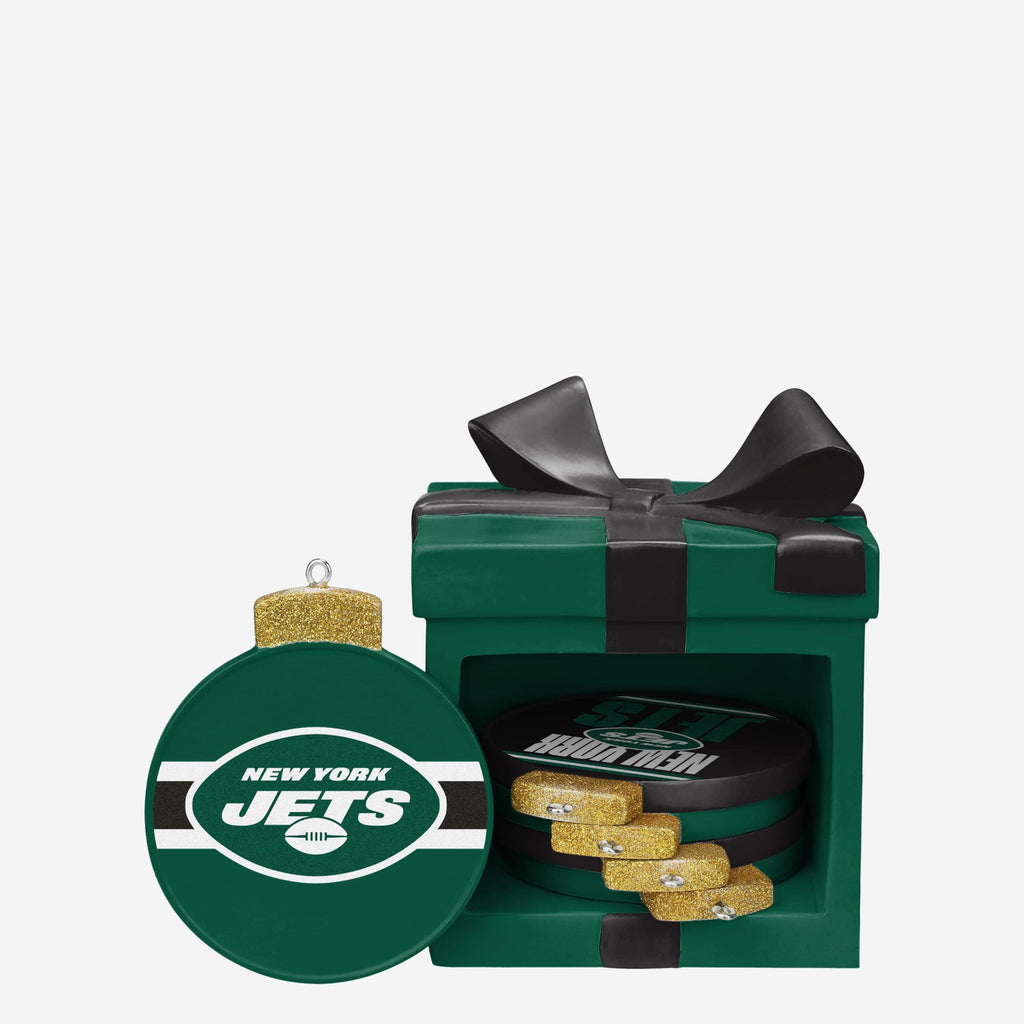New York Jets Holiday 5 Pack Coaster Set FOCO - FOCO.com