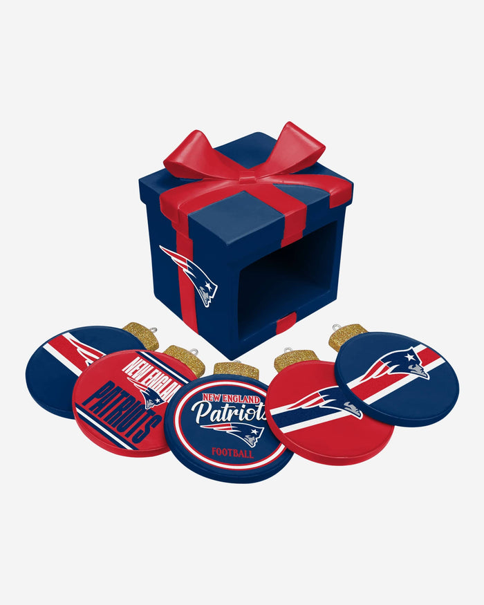 New England Patriots Holiday 5 Pack Coaster Set FOCO - FOCO.com