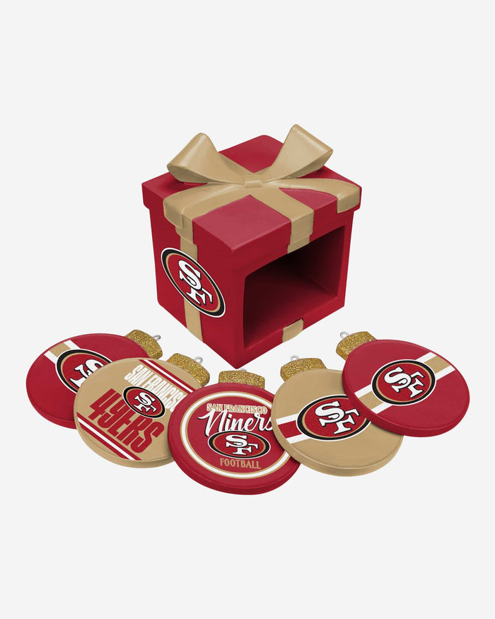 San Francisco 49ers Holiday 5 Pack Coaster Set FOCO - FOCO.com