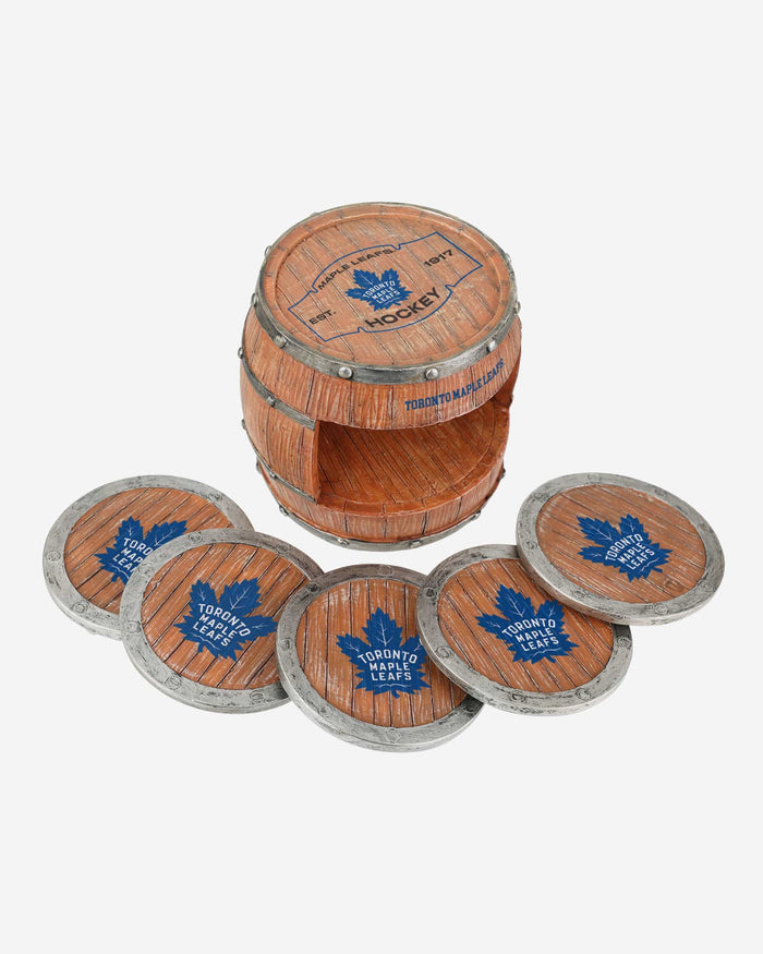 Toronto Maple Leafs 5 Pack Barrel Coaster Set FOCO - FOCO.com