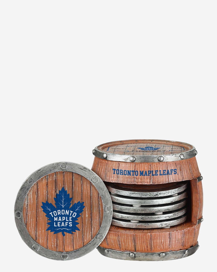 Toronto Maple Leafs 5 Pack Barrel Coaster Set FOCO - FOCO.com