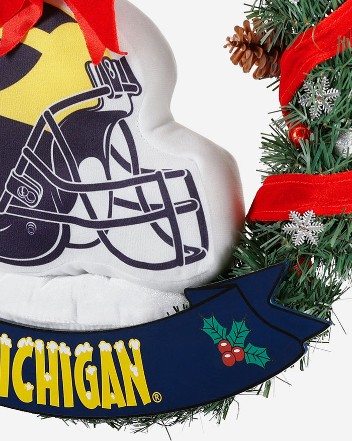 Michigan Wolverines Holiday Helmet Door Wreath FOCO - FOCO.com