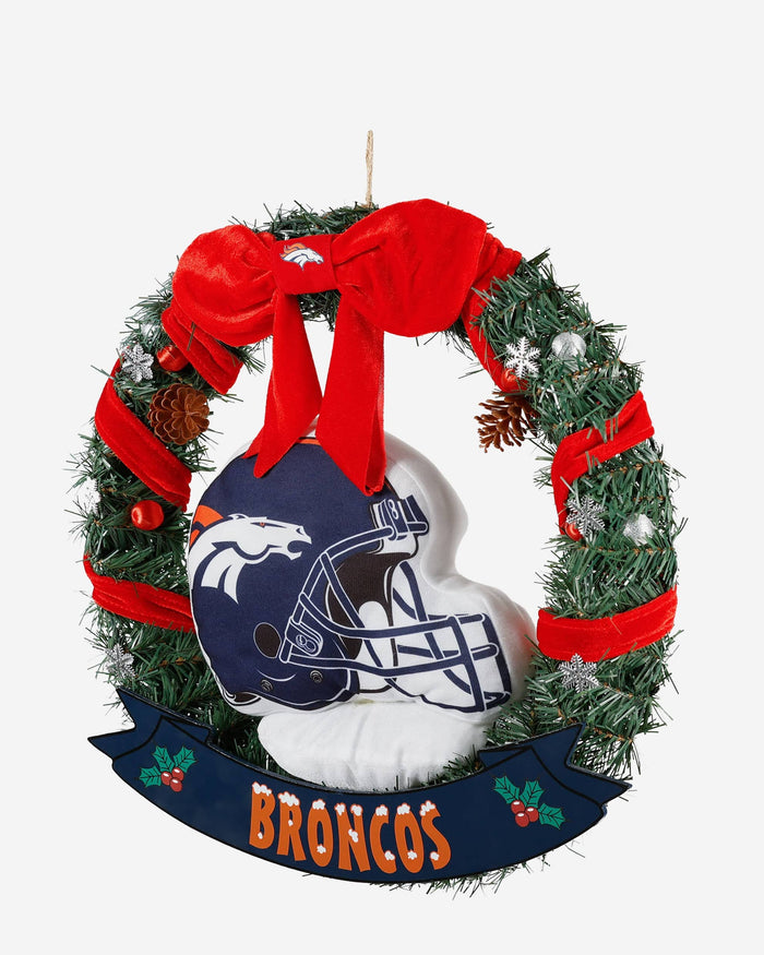 Denver Broncos Holiday Helmet Door Wreath FOCO - FOCO.com