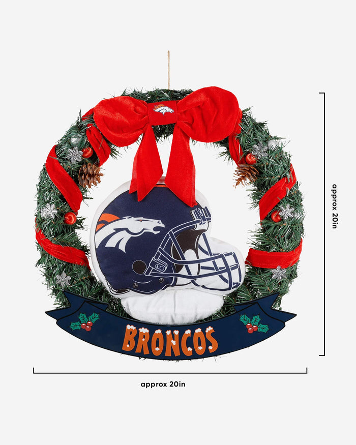 Denver Broncos Holiday Helmet Door Wreath FOCO - FOCO.com