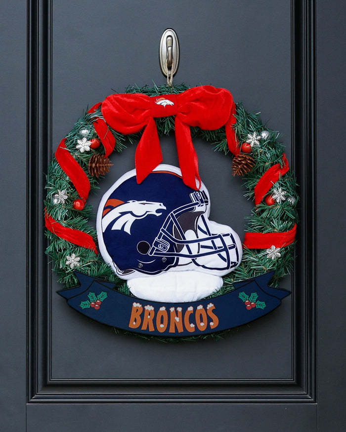 Denver Broncos Holiday Helmet Door Wreath FOCO - FOCO.com