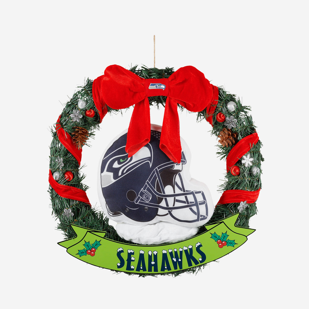 Seattle Seahawks Holiday Helmet Door Wreath FOCO - FOCO.com