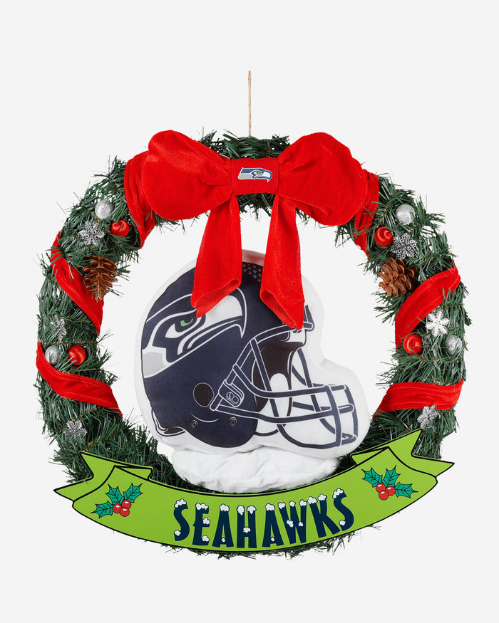 Seattle Seahawks Holiday Helmet Door Wreath FOCO - FOCO.com