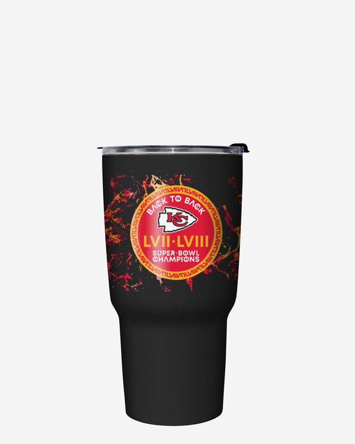 Kansas City Chiefs Super Bowl LVIII Champions Black Marble 27 oz Stainless Steel Tumbler FOCO - FOCO.com