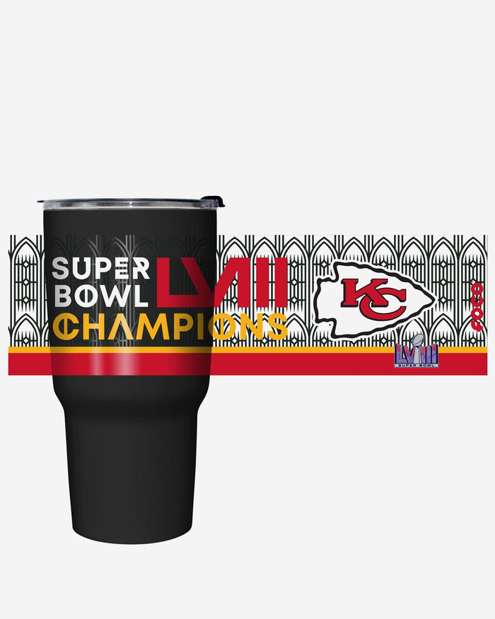 Kansas City Chiefs Super Bowl LVIII Champions Black 27 oz Stainless Steel Tumbler FOCO - FOCO.com