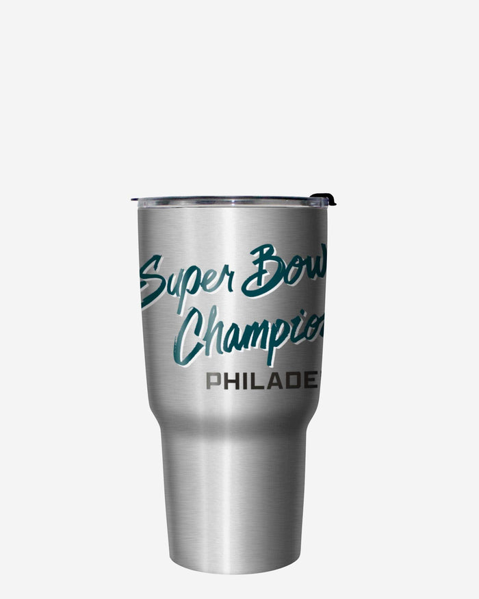 Philadelphia Eagles Super Bowl LIX Champions Silver 27 oz Stainless Steel Tumbler FOCO - FOCO.com