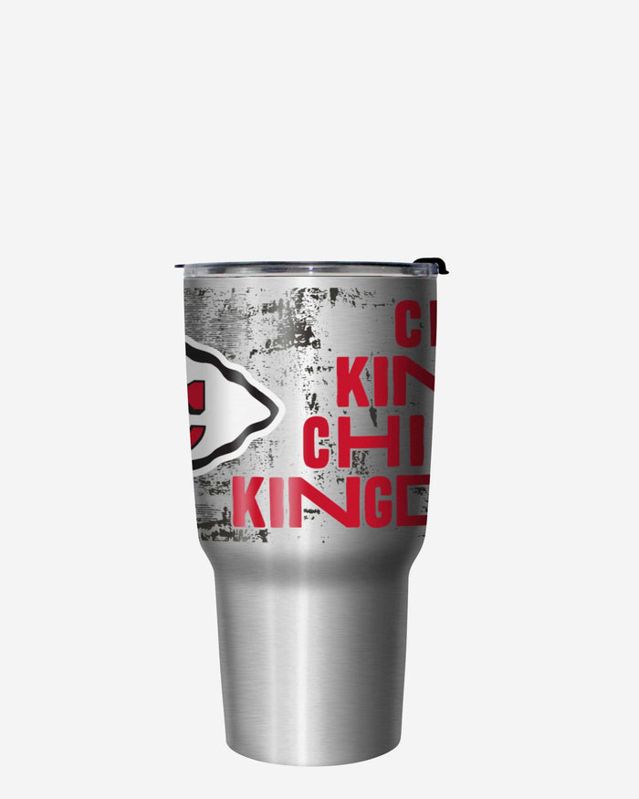 Kansas City Chiefs Super Bowl LIX Chiefs Kingdom Silver 27 oz Stainless Steel Tumbler FOCO - FOCO.com