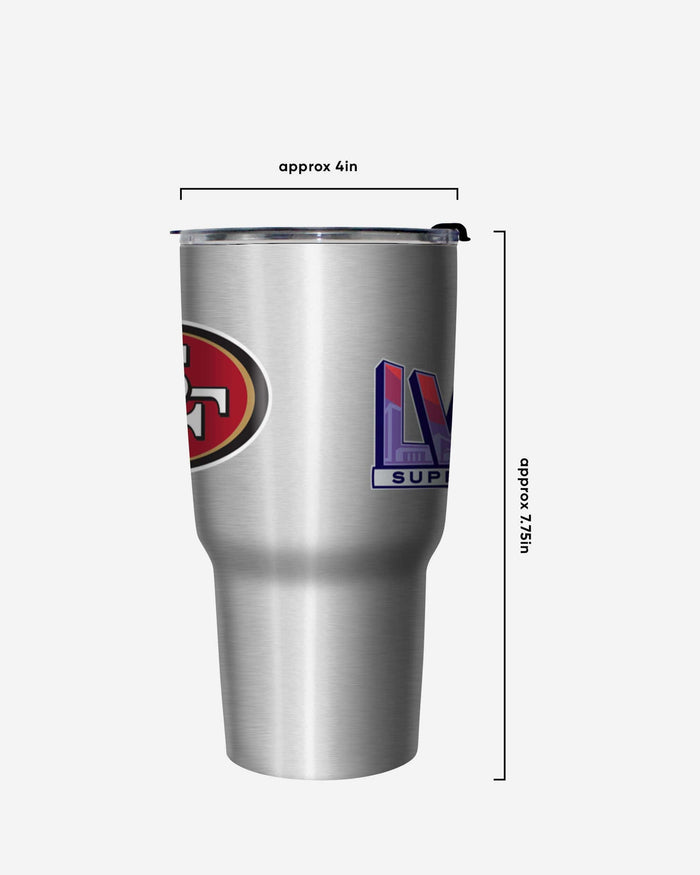 San Francisco 49ers Super Bowl LVIII Silver 27 oz Stainless Steel Tumbler FOCO - FOCO.com