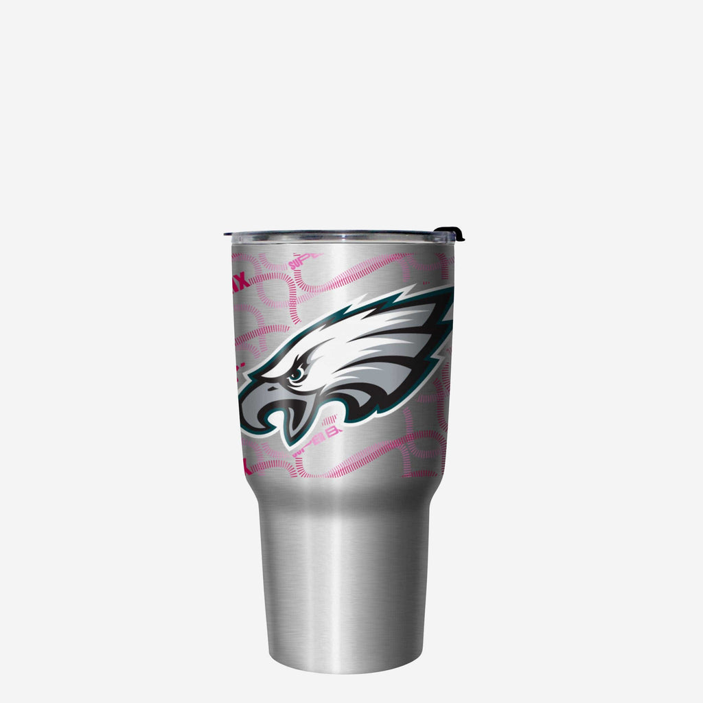 Philadelphia Eagles Super Bowl LIX Bound Silver 27 oz Stainless Steel Tumbler FOCO - FOCO.com