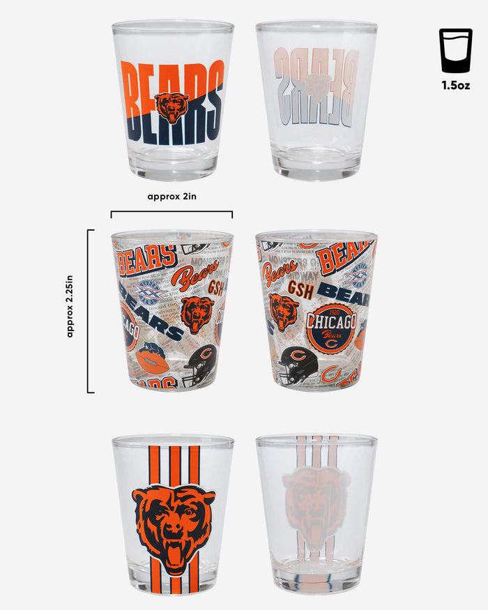 Chicago Bears 3 Pack Shot Glass FOCO - FOCO.com