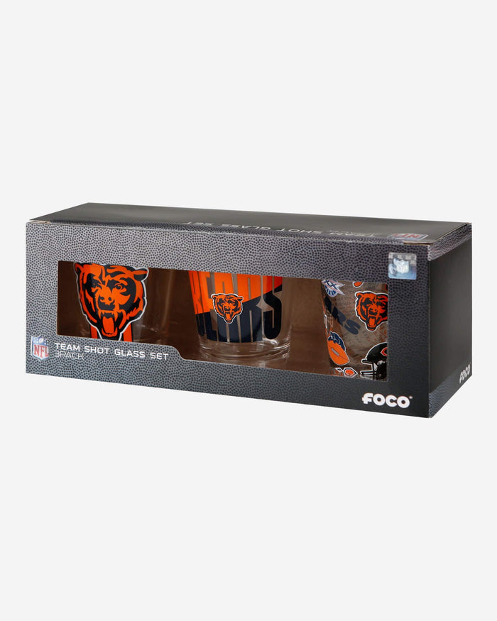 Chicago Bears 3 Pack Shot Glass FOCO - FOCO.com