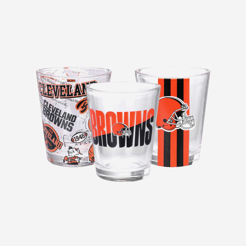 Cleveland Browns 3 Pack Shot Glass FOCO - FOCO.com