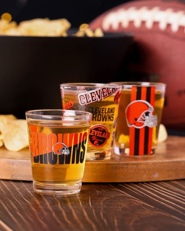 Cleveland Browns 3 Pack Shot Glass FOCO - FOCO.com