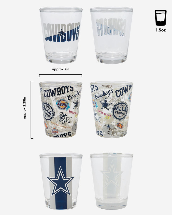 Dallas Cowboys 3 Pack Shot Glass FOCO - FOCO.com