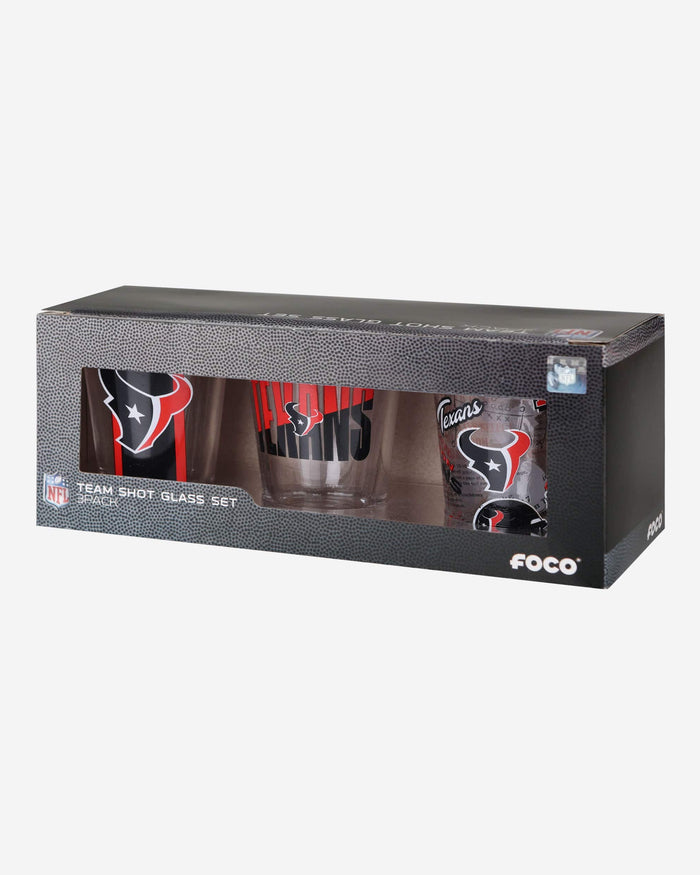 Houston Texans 3 Pack Shot Glass FOCO - FOCO.com