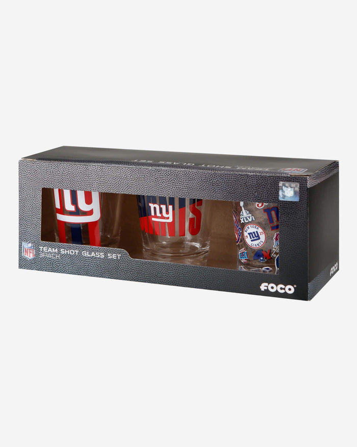 New York Giants 3 Pack Shot Glass FOCO - FOCO.com