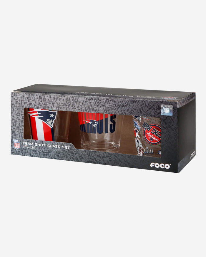 New England Patriots 3 Pack Shot Glass FOCO - FOCO.com