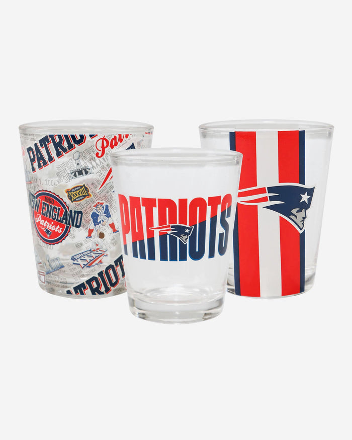 New England Patriots 3 Pack Shot Glass FOCO - FOCO.com