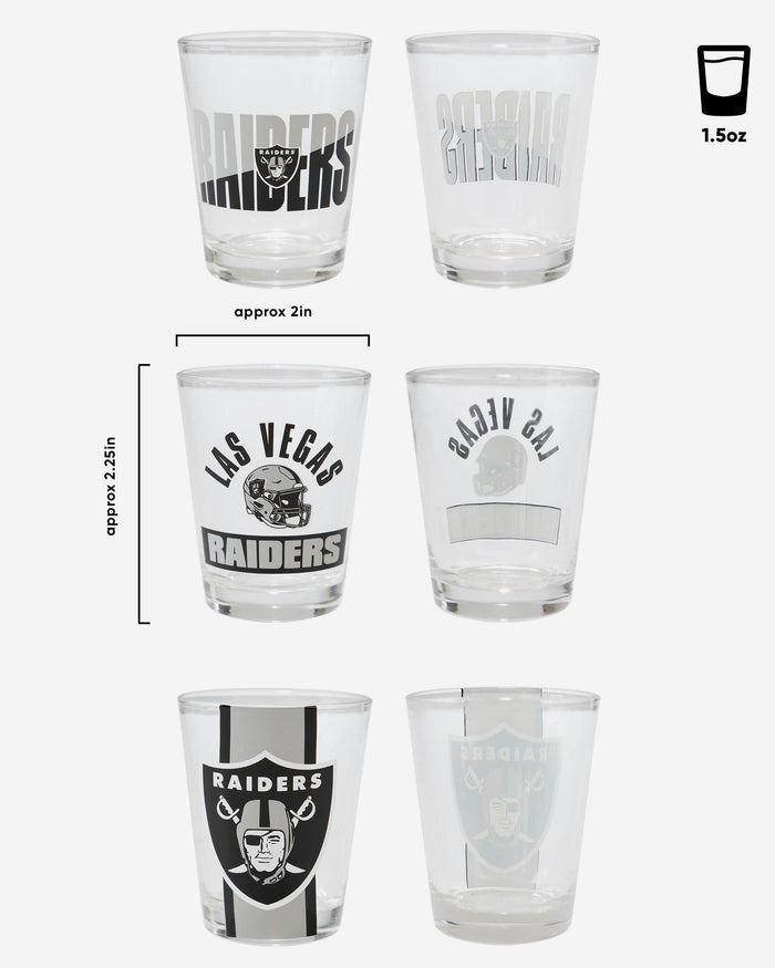 Las Vegas Raiders 3 Pack Shot Glass FOCO - FOCO.com