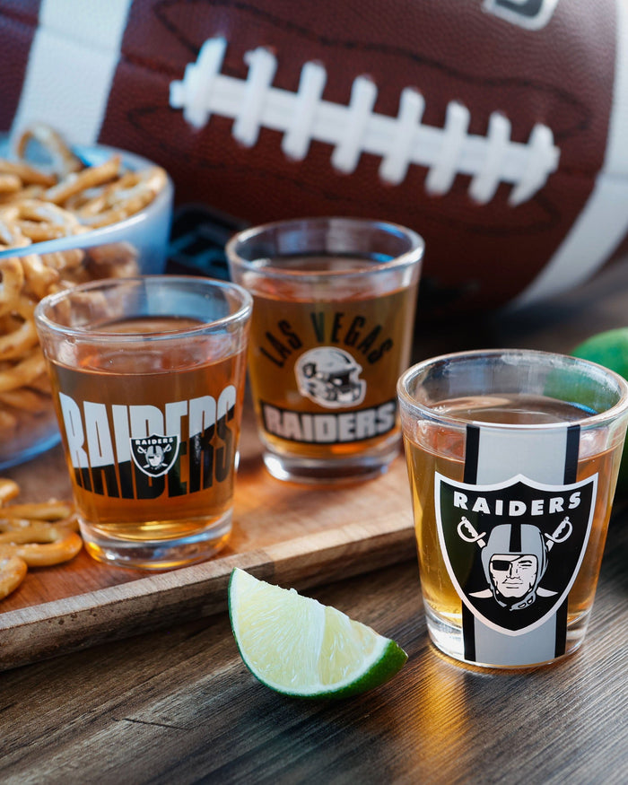 Las Vegas Raiders 3 Pack Shot Glass FOCO - FOCO.com