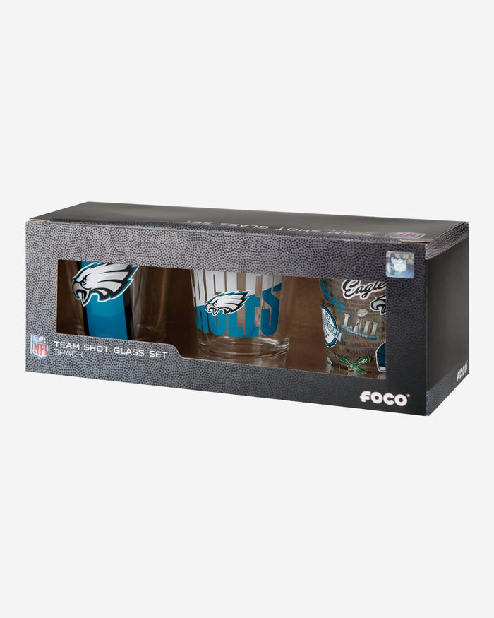 Philadelphia Eagles 3 Pack Shot Glass FOCO - FOCO.com